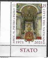 2021 Vatikan  Mi. 2031 **MNH    50 Jahre Der Vereinigung Der Hll. Petrus Und Paulus. - Nuevos