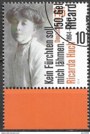 2014 Deutschland  Germany Mi.  3093 FD-used Berlin  150. Geburtstag Von Ricarda Huch. - Gebraucht