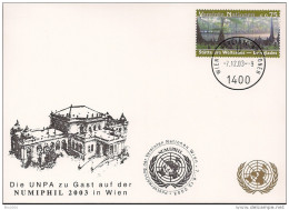2003 UNO Österreich Mi. 397 Weisse Karte UNPA Zu Gast Auf Der NUMIPHIL In Wien - FDC