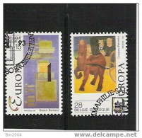 1993 Belgien      Mi. 2553-4 FD Used  Europa: Zeitgenössische Kunst. - 1993