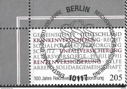 2011  Deutschland Allem. Fed.Mi. 2868 FD-used Berlin EOL   100 Jahre Reichsversicherungsordnung. - Gebraucht