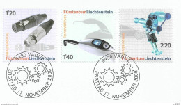 2008 Liechtenstein Mi. 1498-1500 FD - Used Briefstück    Technische Innovationen - Oblitérés