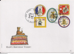 2002 Schweiz  Mi.Nr.1796/1800  FDC  "100 Jahre Teddybär" - FDC