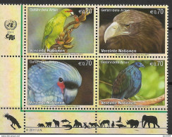 2011 UNO Wien Mi. 732-5**MNH  Gefährdete Arten - Unused Stamps