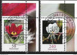 2012  Deutschland Germany  Mi.  2968-9 FD-used Weiden   EOR   Blumen - Gebraucht