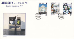 Jersey 1993 Contemporary Art On Official FDC - Jersey