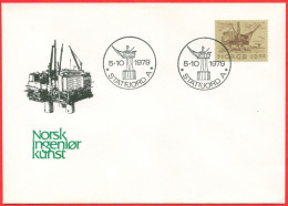 NORWAY - Statfjord 05.10.1979 - «North Sea Engineering - Production Platform» Energy/oil Exploration (cacheted FD Cover) - Erdöl