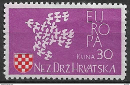 1961 Kroatien **MNH  Hrvatska  " Exile  " Europa - 1961