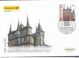 2009 Deutschland Germany   Mi  2718  FDC Folienmarke   500 Jahre Rathaus Von Frankenberg - 2001-2010