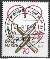 2016 Allem. Fed. Deutschland Mi. 3259 FD- Used Weiden  Tag Der Briefmarke: Liebesbriefe - Gebraucht