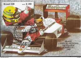 1989 Brasilien Mi. Bl. 77 Used   Formel-1-Weltmeisterschaftslauf, Rio De Janeiro - Hojas Bloque