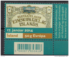 2014 Iceland  Island Mi. 1414  **MNH    100 Jahre Dampfschifffahrtsgesellsc Haft „Eimskip - Nuevos