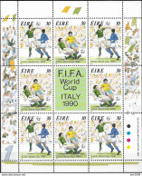 1990 Irland Mi. 712-3**MNH  FIFA World Cup Italien 90 - Blocks & Sheetlets