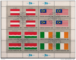 1982 UNO NY Mi. 397-412 Used   Sheet   Flaggen Der UNO-Mitgliedsstaaten (III) - Blocs-feuillets