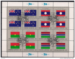 1986 UNO NY Mi.  501-14 Used   Sheet   Flaggen Der UNO-Mitgliedsstaaten - Blocs-feuillets