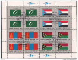 1987 UNO NY Mi.  524-39 Used    Sheet   Flaggen Der UNO-Mitgliedsstaaten - Blocs-feuillets