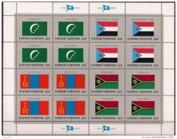 1987 UNO NY Mi.  524-39 Mint     Sheet   Flaggen Der UNO-Mitgliedsstaaten - Blocks & Kleinbögen