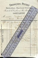 Facture François Pittet Horticulteur Grainier Lausanne Rte De La Caroline Haricots Oignons Poireaux épinards 1900 - Svizzera