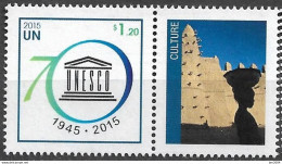 2015 UNO NEW YORK   MI. 1497 **MNH  Grußmarke: 70 Jahre UNESCO. - Ongebruikt