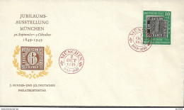 1949 Deutschland Allem. Fed.  Mi.113-5 Briefe  Jubiläums-Ausstellung München  100 Jahre Deutsche Briefmarken - 1948-1960