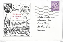 1961 Herm Island  LOCAL MAIL FDC   Europa - 1961