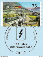 2012 Allem. Fed. Deutschland  Mi. 2951 FD-used Berlin Briefstück  100 Jahre Mittenwaldbahn - Gebraucht