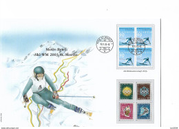 2002 Schweiz Mi. 1816  FDC ( Motiv- Brief )  Ski-WM 2003 St. Moritz - FDC