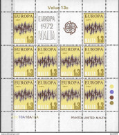 1972 Malta   Mi. 450-3 **MNH   Sheet  Europa: - 1972