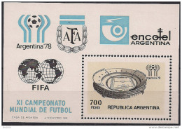 1978 Argentinien Mi. Bl 20 **MNH  River-Plate-Stadion, Buenos Aires - Hojas Bloque
