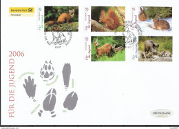 2006 Deutschland Germany   Mi..2539-43 FDC  Heimische Tiere. - 2001-2010