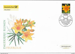 2006 Deutschland Germany   Mi.. 2534 FDC  Blumen :  Feuerlilie (Lilium Bulbiferum) - 2001-2010