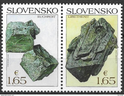 2018 Slowakei  Mi. 853-4**MNH Mineralien.  Libethenit  + Euchroit - Unused Stamps