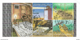 2001 Finnland   Mi. 1577-81 Used  Briefstück  Finnischer Meerbusen - Usati