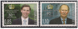 2011 Luxemburg Mi. 1898-9**MNH    90. Geburtstag Von Großherzog Jean, 30. Geburtstag Von Prinz Guillaume - Neufs