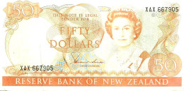 NEW ZEALAND $50 JAMES COOK WMK 2ND ISSUE HEAD OF QEII BIRD BACK ND(1981-85) SIGN HARDIE P.174a VF READ DESCRIPTION - Nieuw-Zeeland