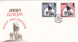 Jersey 1995 Peace & Freedom Pair On FDC - Jersey