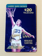 Mint USA UNITED STATES America ACMI Prepaid Telecard Phonecard, Larry Bird Series $20 Card (800EX), Set Of 1 Mint Card - Colecciones