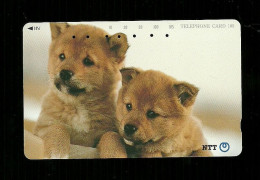 Carta Telefonica Giappone - Cuccioli - Cani