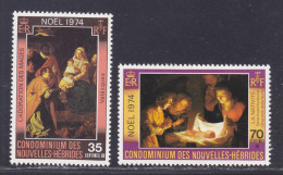 NOUVELLES-HEBRIDES N°  404 & 405 ** MNH Neufs Sans Charnière, TB (D5621) Tableaux Noël - 1974 - Nuevos