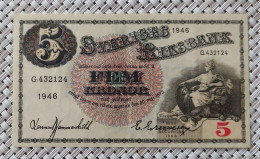 Sweden - Schweden - Suede 5 Kronor 1946 - G.432124 - Suède