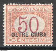 Oltre Giuba 1925 Segnatasse Sass.S6 **/MNH VF/F - Oltre Giuba