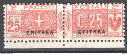 Eritrea 1916 Pacchi Postali Sass.PP3 **/MNH VF/F - Eritrea