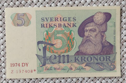 Sweden - Schweden - Suede 5 Kronor 1974 DY - Z197408* Replacment Banknote UNC - Svezia