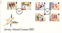 Jersey 1997 Island Games Set 6 On FDC - Jersey