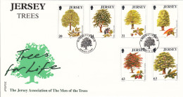 Jersey 1997 Trees Set 6 On FDC - Jersey