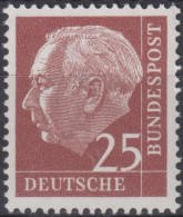 1954 Deutschland > BRD, ** Mi:DE 186xWv, Sn:DE 711, Yt:DE 69A, Professor Dr. Heuss "Heuss (I)" - Ungebraucht