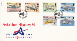 Jersey 1997 Airport Set 6 On FDC - Jersey