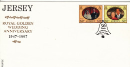 Jersey 1997 Golden Wedding Joined Pair On FDC - Jersey