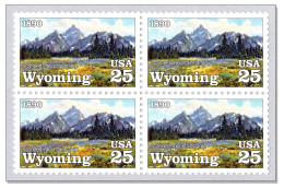 USA 1990 Grand Teton Range 100 Years Wyoming Mountains Berge Montagnes Montagne MNH ** Block 4 - Neufs