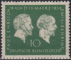 1954 Deutschland > BRD, ** Mi:DE 197, Sn:DE 722, Yt:DE 73, Prof. Paul Ehrlich (1854-1915), Emil Von Behring (1854-1917) - Ungebraucht